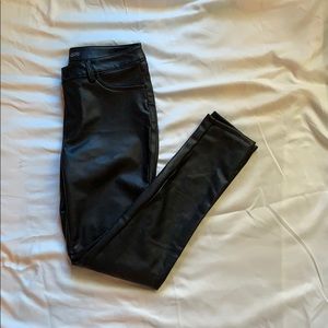 Black fake leather pants